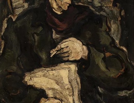 Potrait d'homme au journal et à l'écharpe rouge
